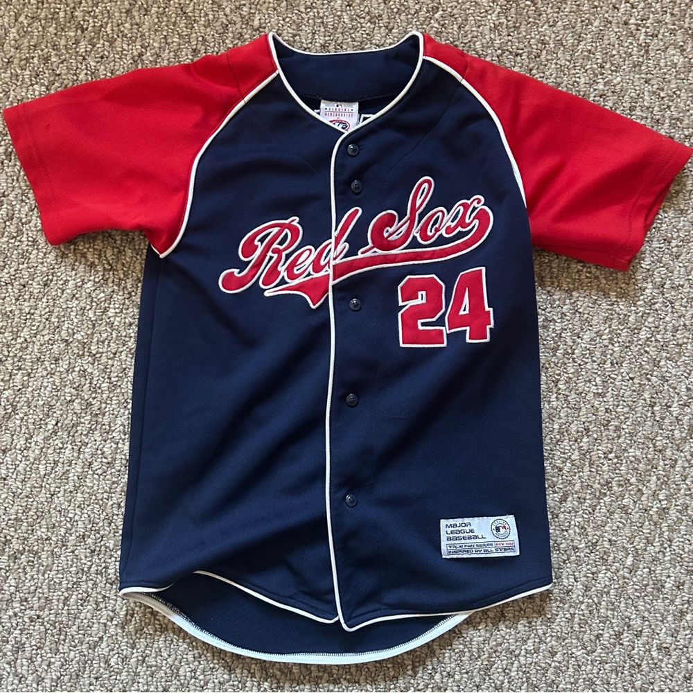 Boston Red Sox Manny Ramirez #24 MLB Stitched True Fan Jersey Size Youth M